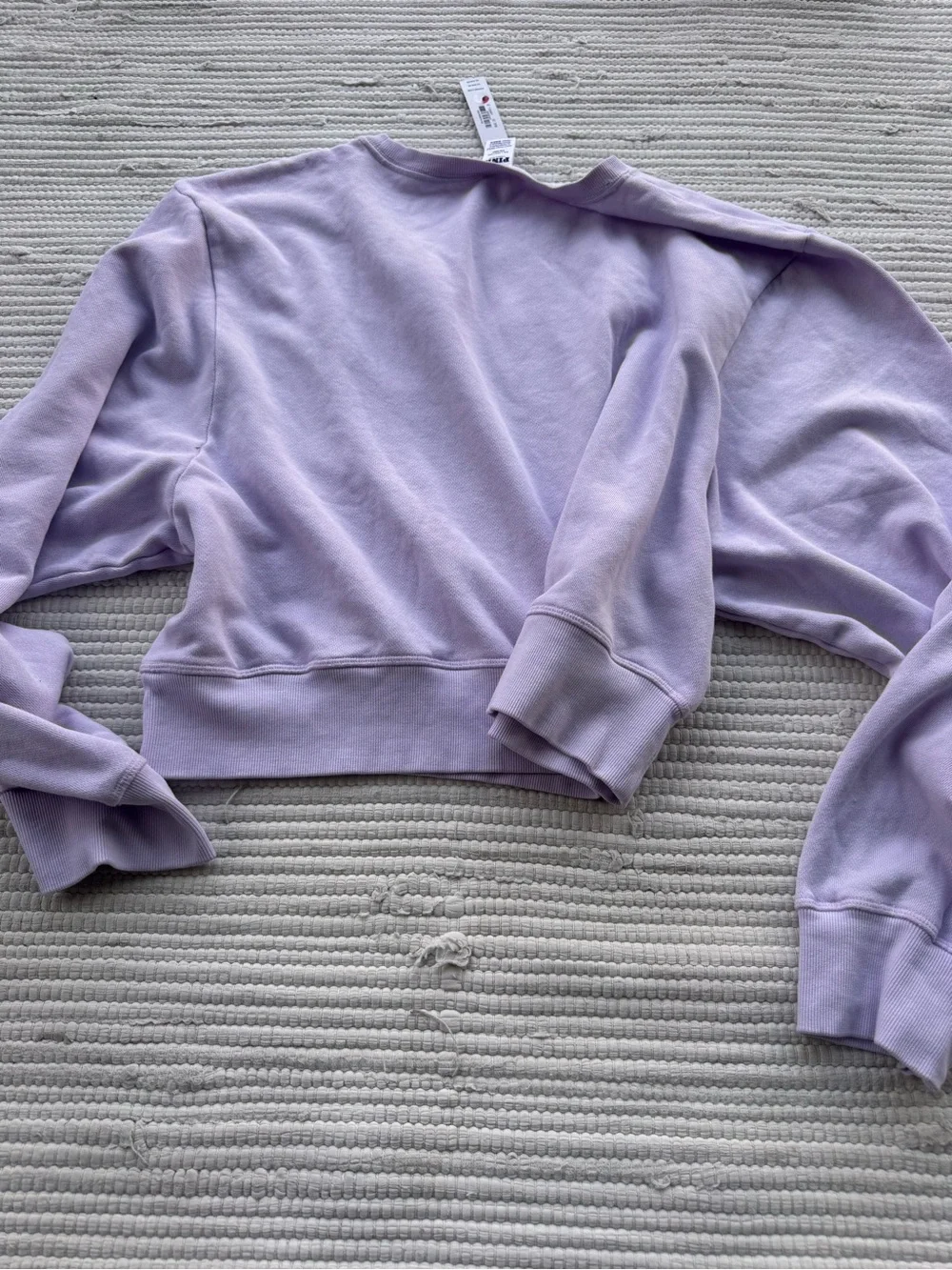 PINK Lavender Fleece Crewneck Sweatshirt Cropped Oversized Pullover